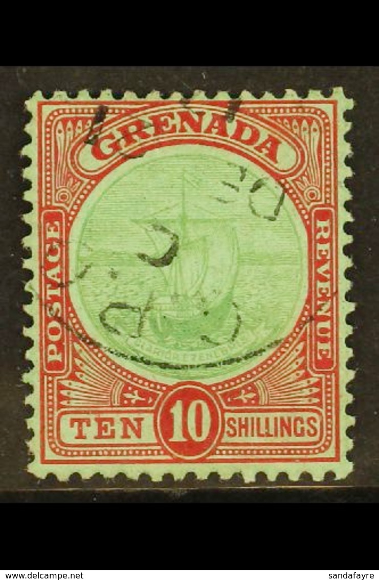 1913  10s Green And Red On Green, SG 101, Very Fine Used, Neat Cds Cancel. For More Images, Please Visit Http://www.sand - Grenada (...-1974)