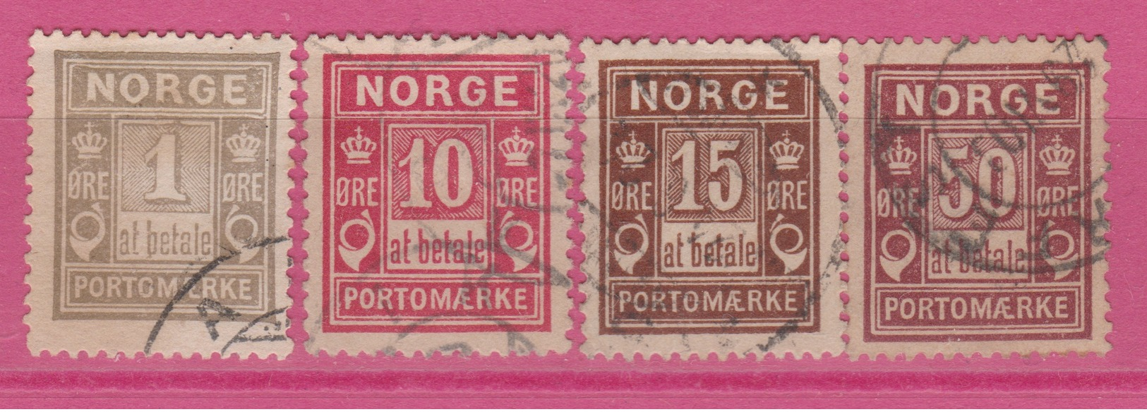 Norvège - 1889 - PORTOMAERKE - Obl. - Michel 1 II -3 II -4 II -6 I- - Gebruikt