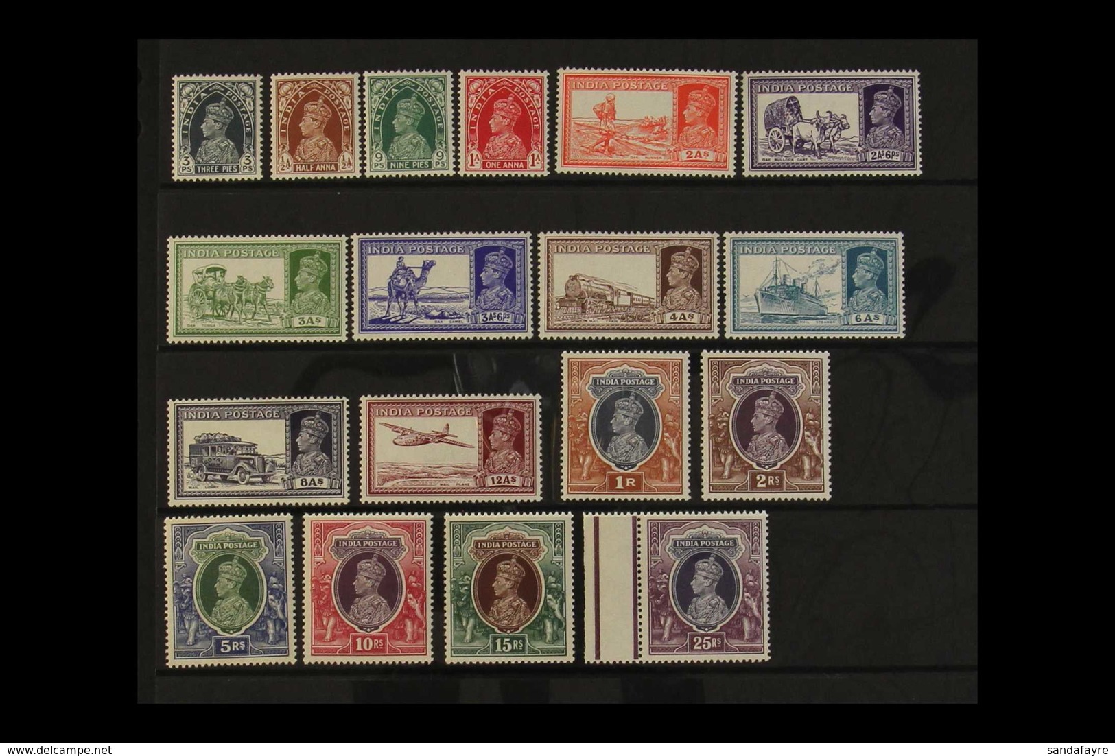 1937-40  Complete KGVI Set, SG 247/264, Superb Never Hinged Mint With White Gum. (18 Stamps) For More Images, Please Vis - Sonstige & Ohne Zuordnung