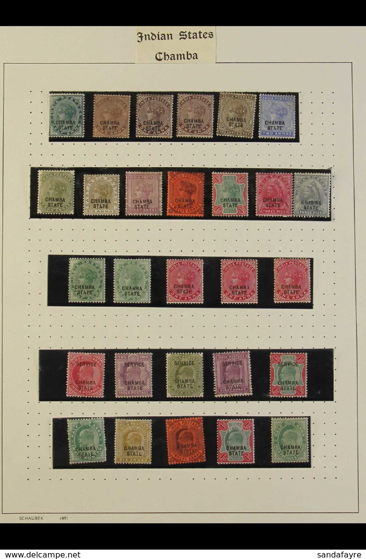 CHAMBA  1887-1939 MINT COLLECTION In Hingeless Mounts On Pages. With Ranges Of QV To 1R, KEVII To 1R, KGV To 1R (2 Diffe - Sonstige & Ohne Zuordnung