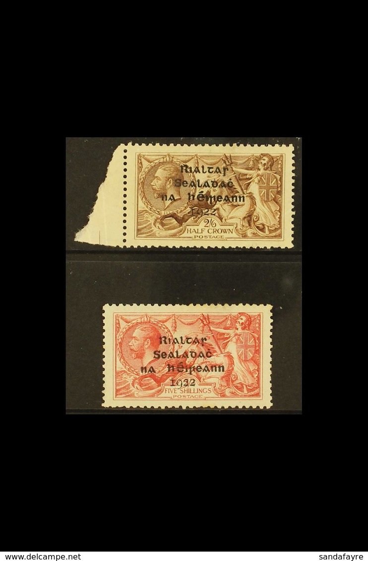 1922 DOLLARD  2s.6d And 5s Seahorses, SG 18/19, Mint, The 2s.6d With Corner Crease, 5s Light Tone Marks. (2 Stamps) For  - Sonstige & Ohne Zuordnung