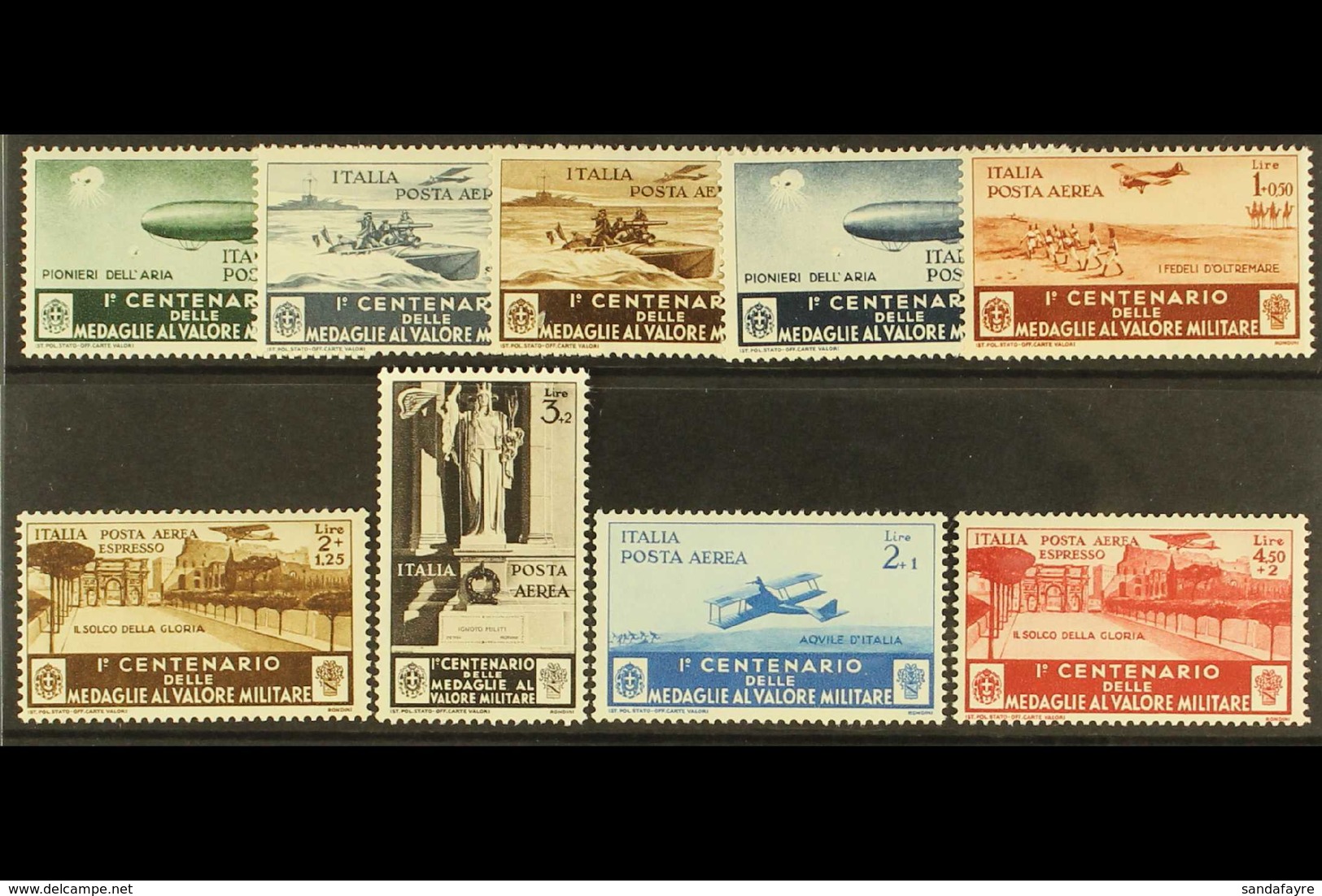 1934  Valour Medal Centenary, Airmail Issues Set, Sassone  A74/82, Mi 505/13, Never Hinged Mint (9 Stamps). For More Ima - Ohne Zuordnung