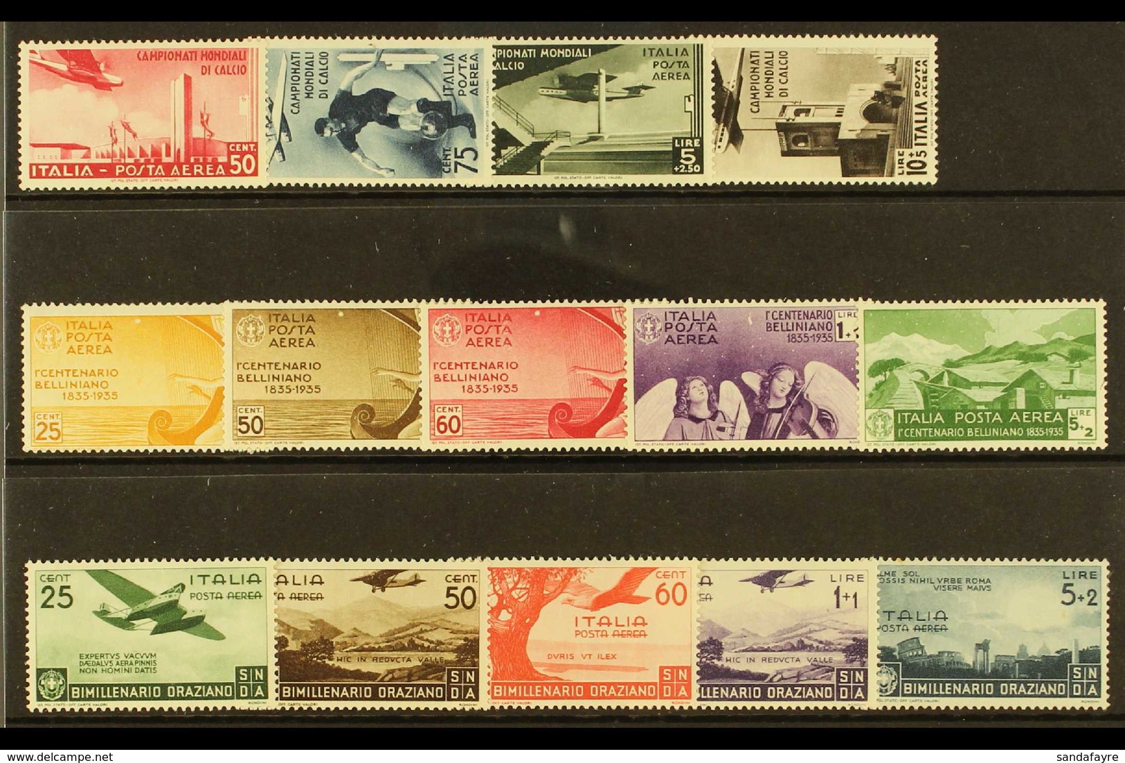 1934-36 AIR POST SETS.  Three Mint Sets On A Stock Card, 1934 Football Airs (Sass 1513), 1935 Muse Airs (Sass 1516) & 19 - Ohne Zuordnung