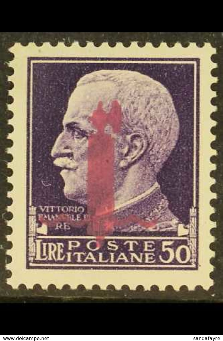 ITALIAN SOCIAL REPUBLIC  (R.S.I.)  1944 50L Violet Overprinted, With Fascie OVERPRINT IN LILAC At Firenze, Sassone 500,  - Ohne Zuordnung