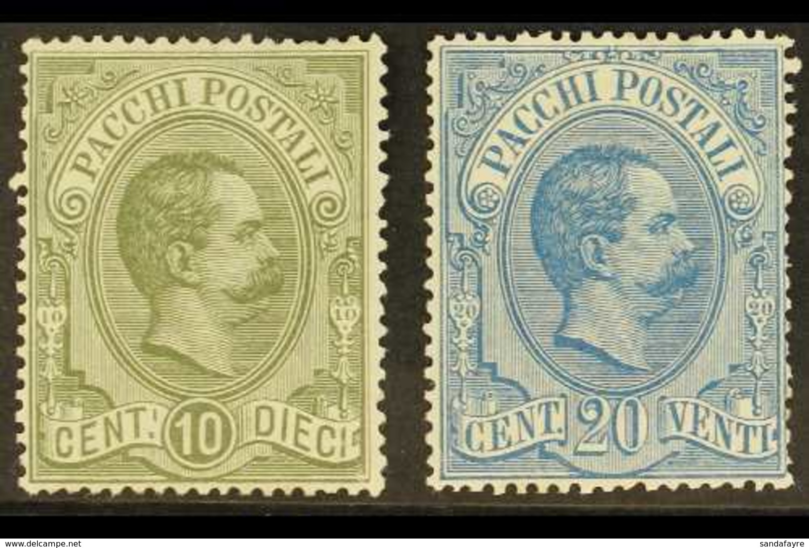 PARCEL POST  1884 10c Olive & 20c Blue, Sassone 1/2, Mi 1/2, 20c Blunt Perfs At Right, Otherwise Never Hinged Mint (2 St - Ohne Zuordnung