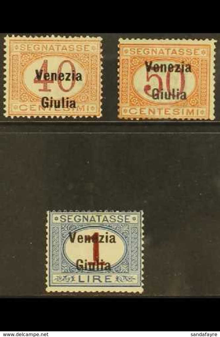 VENEZIA GIULIA  POSTAGE DUES 1918 40c & 50c Carmine & Orange, 1L Carmine & Blue, Sassone 5/7, Mi 5/7, Very Fine Mint (3  - Ohne Zuordnung