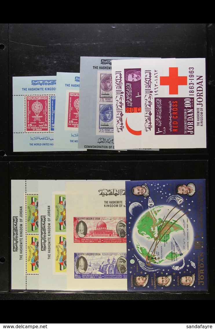 1962-2000 MINIATURE SHEETS.  SUPERB NEVER HINGED MINT COLLECTION Of All Different Mini-sheets On Stock Pages, Inc 1963 R - Jordanien