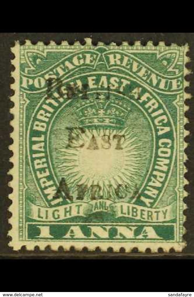 1895  1a Blue Green, Handstamped British East Africa, Variety "ANL (broken D)", SG 34b, Very Fine Mint No Gum. Extremely - Vide