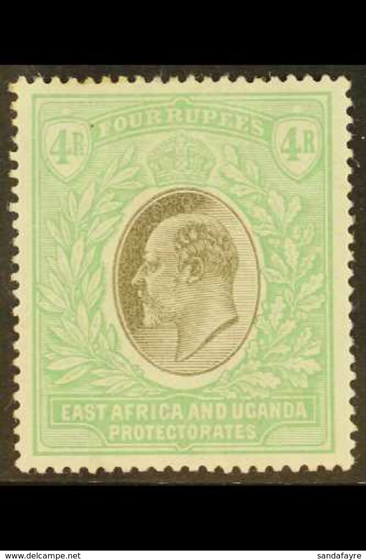 EAST AFRICA AND UGANDA PROTECTORATES  1903-04 (wmk Crown CC) KEVII 4R Grey And Emerald-green, SG 12, Very Fine Mint. For - Vide