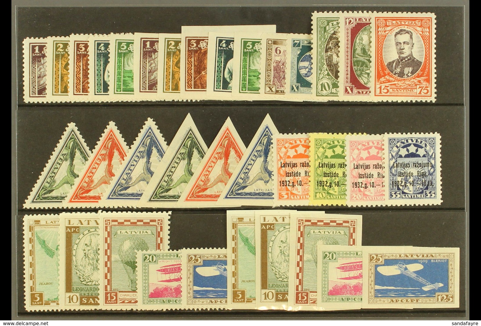 1932  A Fine Mint Collection Of Sets From This Year (Mi 193A/214A) Including Most Imperforate Set Variants. (35 Stamps)  - Lettland