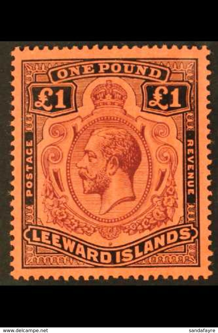 1921-32  £1 Purple & Black/red, SG 80, Very Fine Mint For More Images, Please Visit Http://www.sandafayre.com/itemdetail - Leeward  Islands