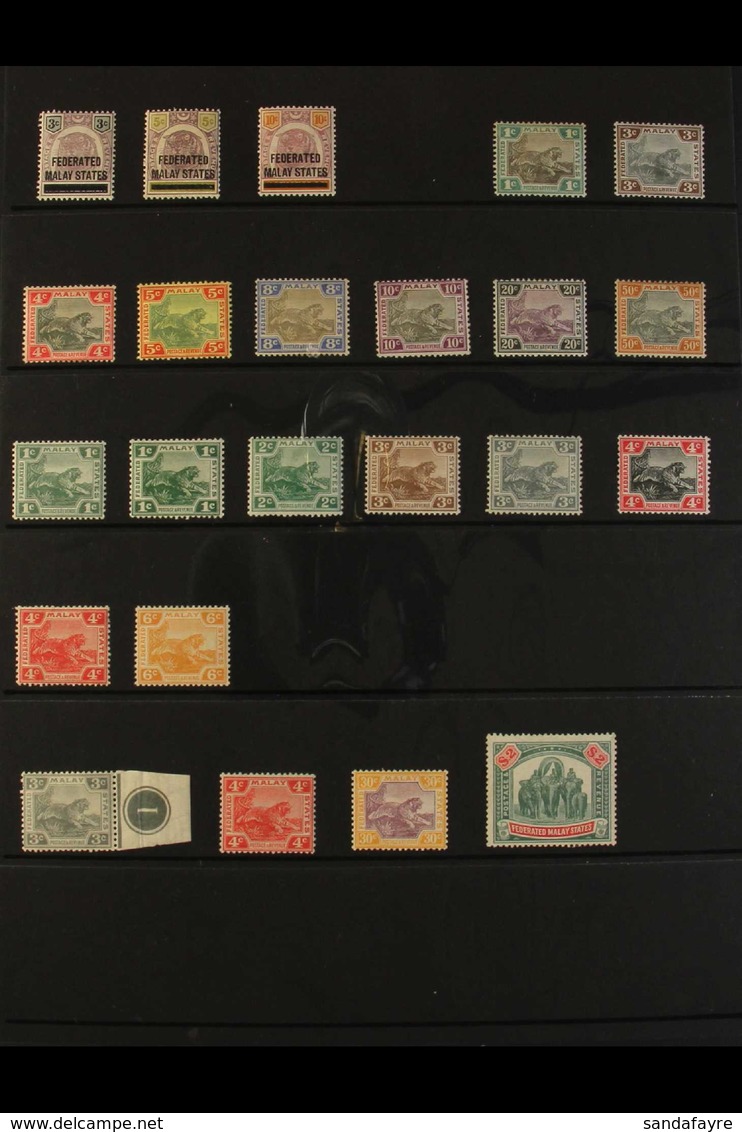 FEDERATED MALAY STATES  1900-1934 FINE MINT ALL DIFFERENT COLLECTION With 1900 (Negri Sembilan Overprinted) 3c, 5c And 1 - Sonstige & Ohne Zuordnung