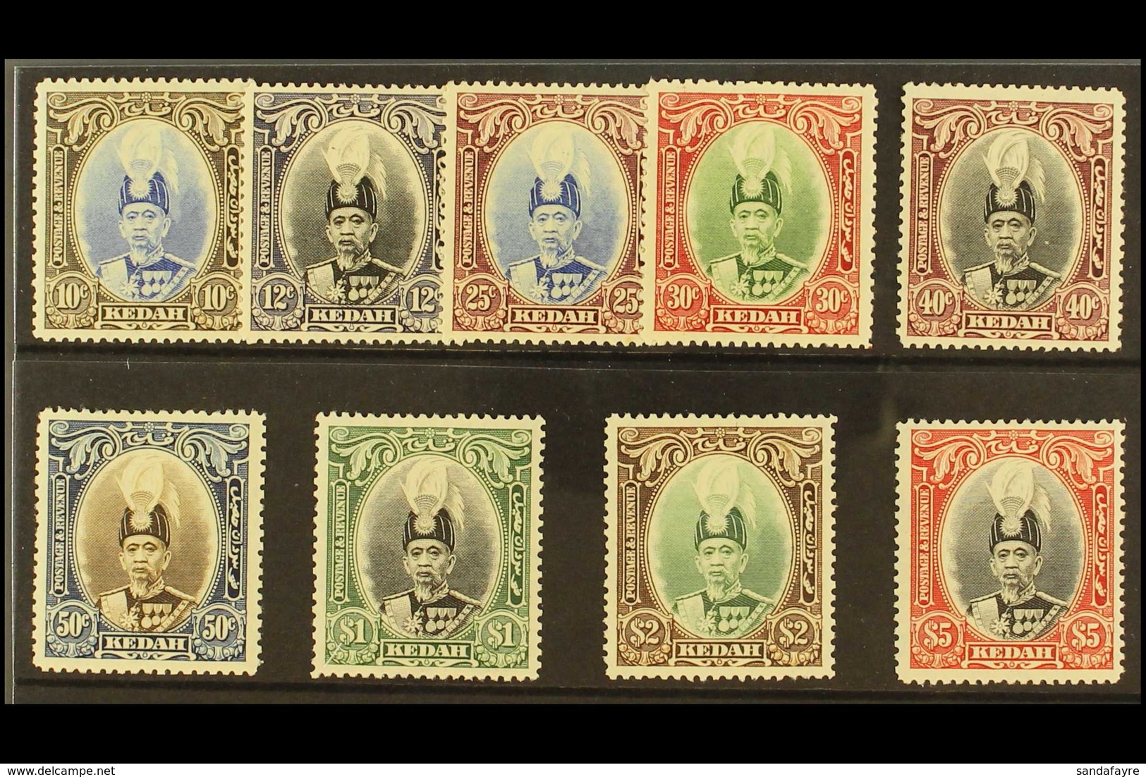 KEDAH  1937 Sultan Set Complete, SG 60/68, Mint Lightly Hinged (9 Stamps) For More Images, Please Visit Http://www.sanda - Sonstige & Ohne Zuordnung