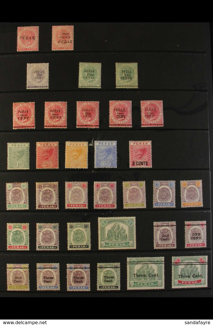 PERAK  1884-1961 ALL DIFFERENT MINT Collection. Note 1891 1c On 6c And 2c On 24c (2 Different); 1895-99 Complete Set To  - Sonstige & Ohne Zuordnung