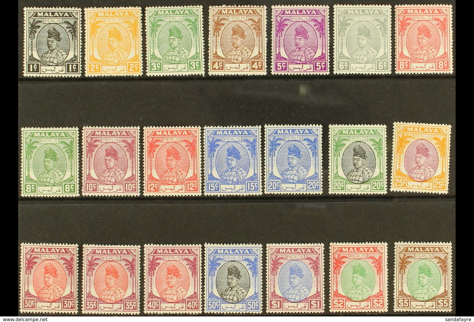 PERLIS  1951-55 Complete Sultan Set, SG 7/27, Superb Never Hinged Mint. (21 Stamps) For More Images, Please Visit Http:/ - Sonstige & Ohne Zuordnung