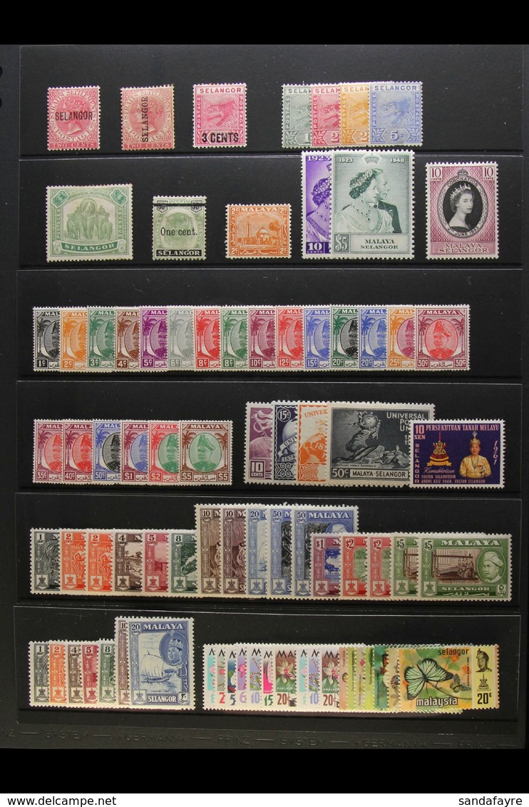 SELANGOR  1885 - 1970 Fresh Mint Selection Generally Sparse To 1948 Then Complete To 1970 Complete. (79 Stamps) For More - Sonstige & Ohne Zuordnung
