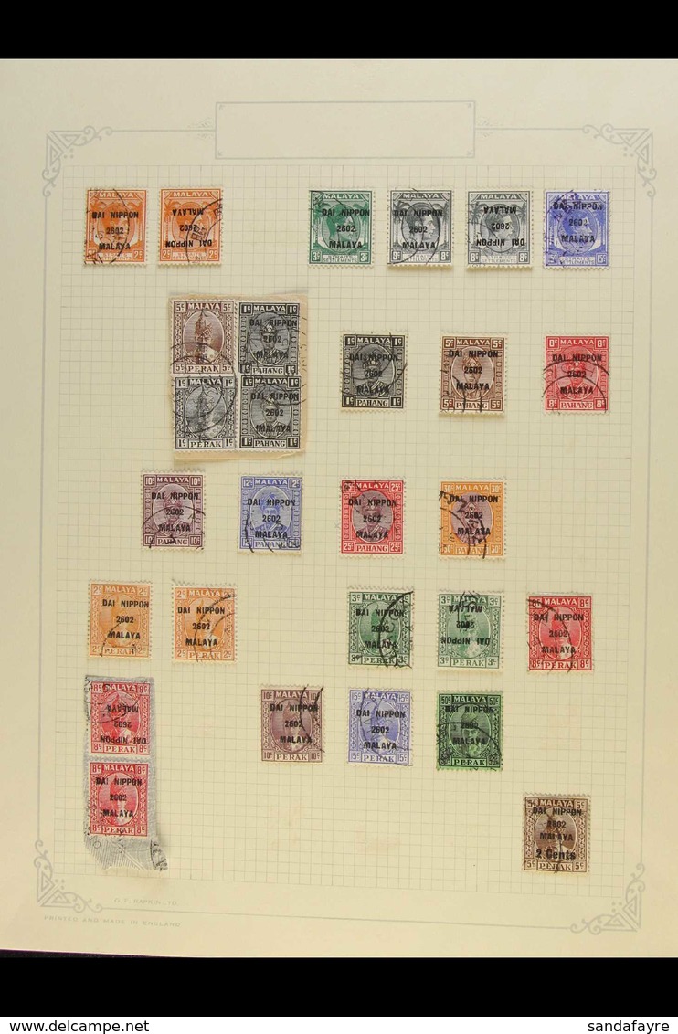 GENERAL ISSUES  "Dai Nippon 2602 Malaya" Overprints On A Used Selection Of Issues Including Stamps Of Straits Settlement - Sonstige & Ohne Zuordnung