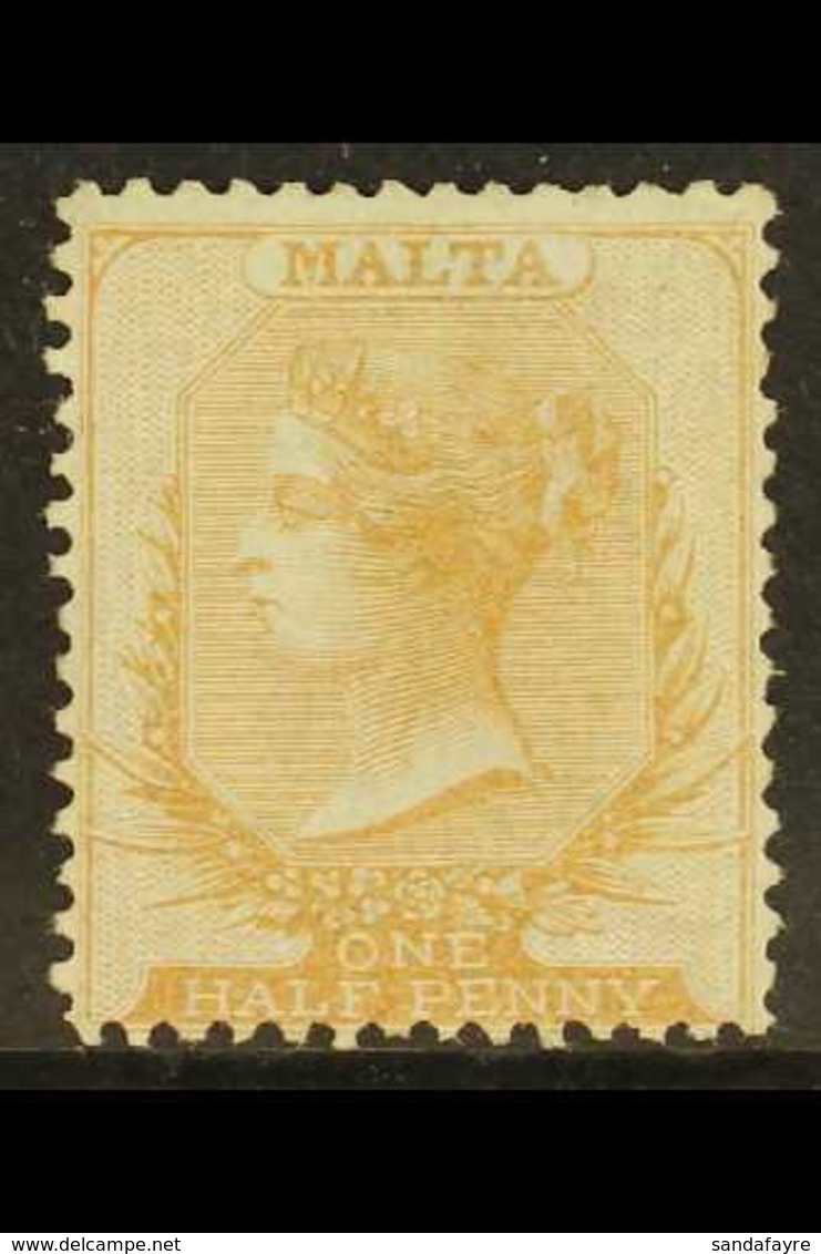 1860  ½d Buff, SG 3, Very Fine Mint No Gum. Lovely Example Of This Delicate Issue. For More Images, Please Visit Http:// - Malta (...-1964)