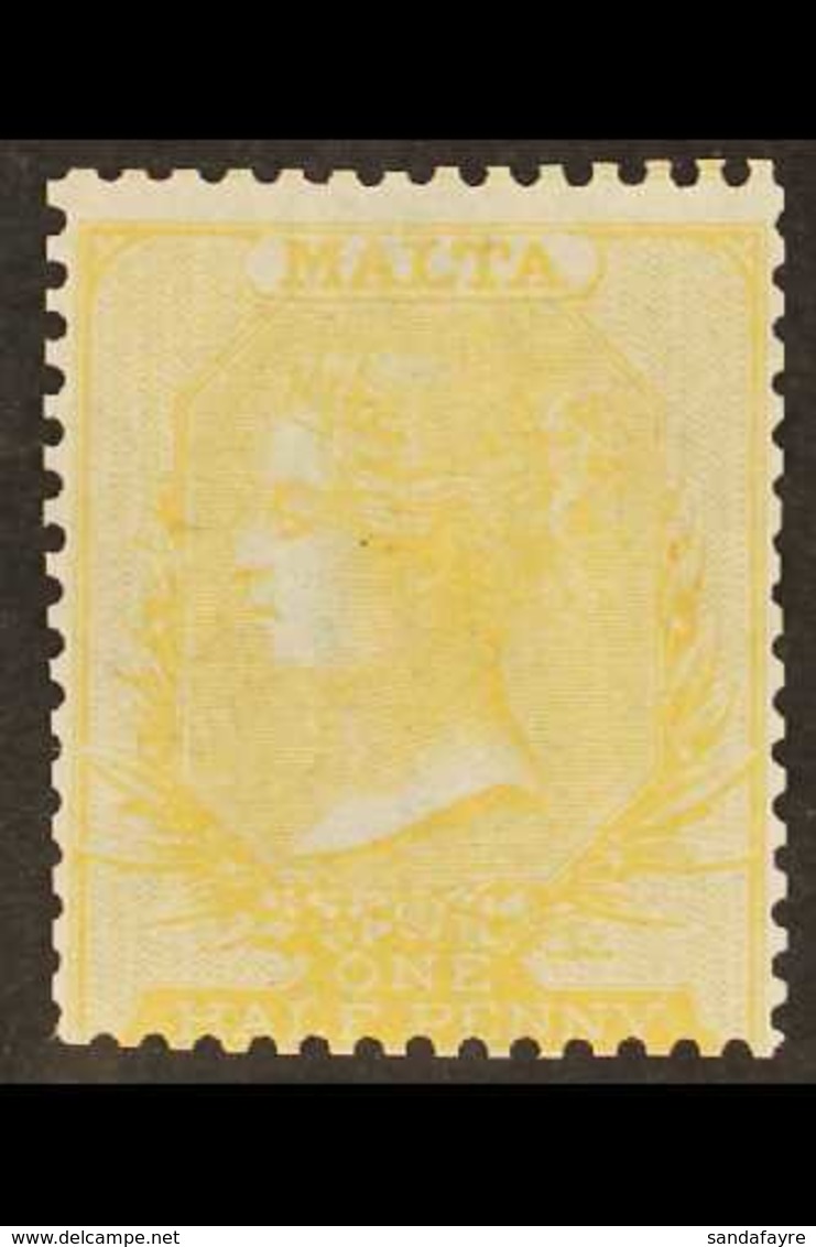 1860-63  ½d Pale Buff, SG 3a, Unused No Gum, Some Slightly Trimmed Perforation Tips, Cat £850. For More Images, Please V - Malta (...-1964)