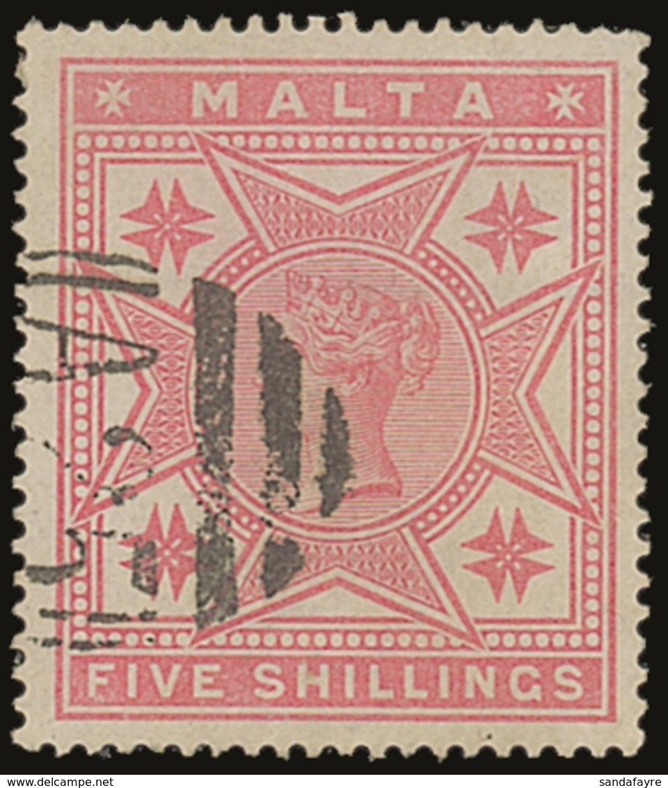 1886  5s Rose, SG 30, Fine Used With Neat "A25" Cancel. For More Images, Please Visit Http://www.sandafayre.com/itemdeta - Malta (...-1964)