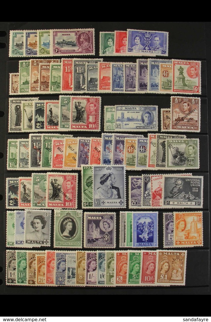 1935-67 FINE MINT COLLECTION  1935 Jubilee Set, 1938-43 Set, 1948-53 Set, 1948 Wedding, 1956-58 Set, Various Later Sets  - Malta (...-1964)