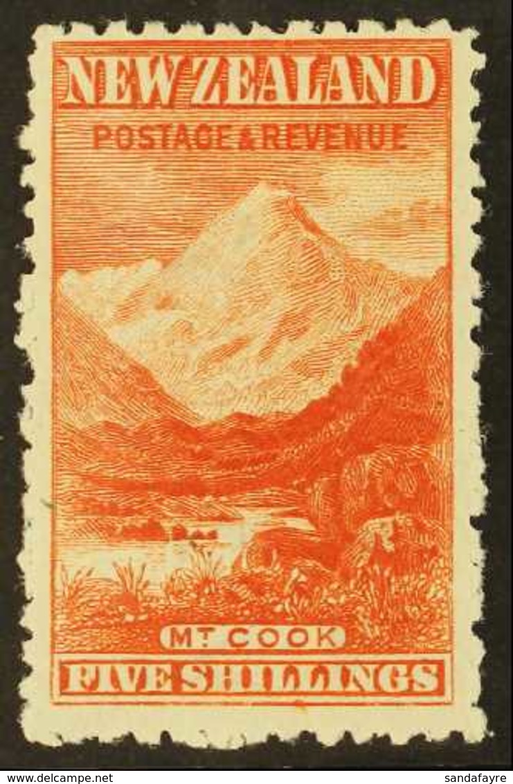 1902  5s Vermilion , Mt Cook, Perf 11, SG 317b, Very Fine And Fresh Mint. For More Images, Please Visit Http://www.sanda - Sonstige & Ohne Zuordnung