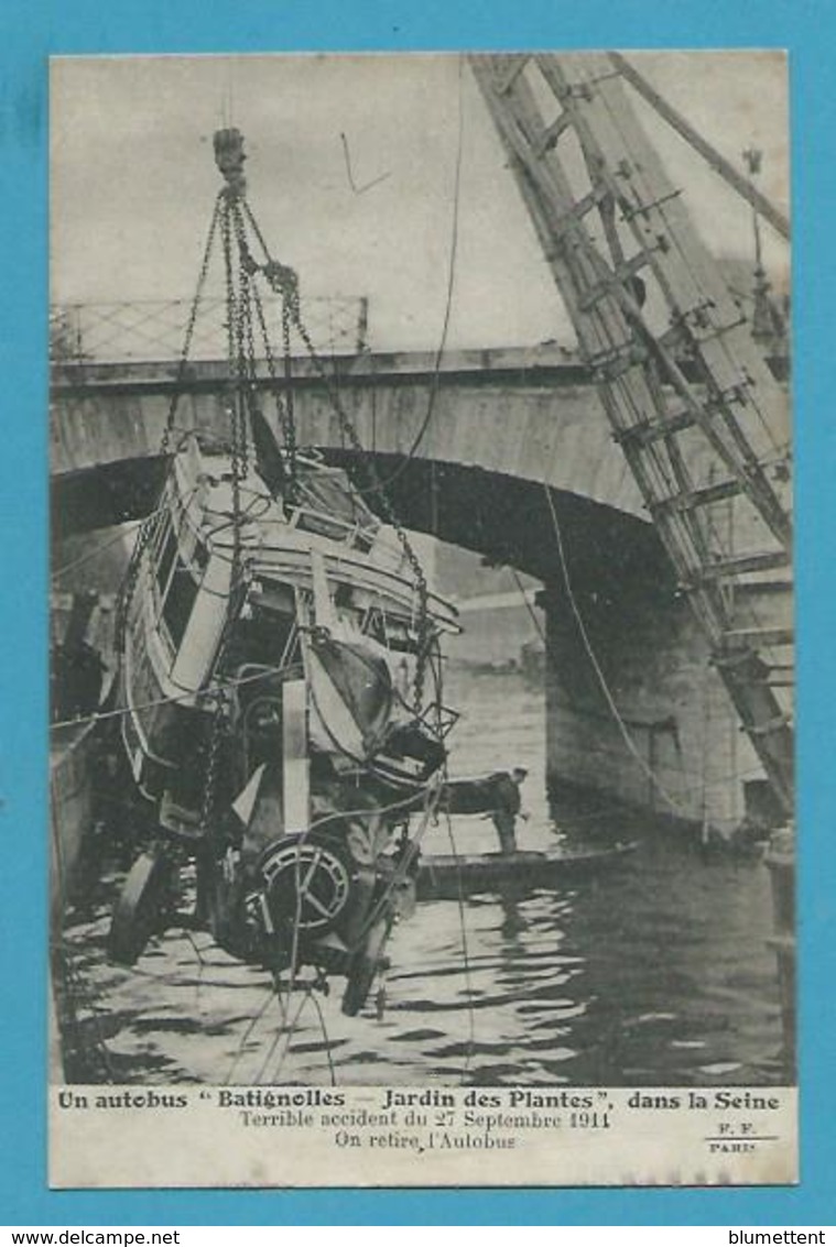 CPA Catastrophe Autobus Seine Accident 1911 Pont De L'Archevéché PARIS Ed. E.L.D - Andere & Zonder Classificatie