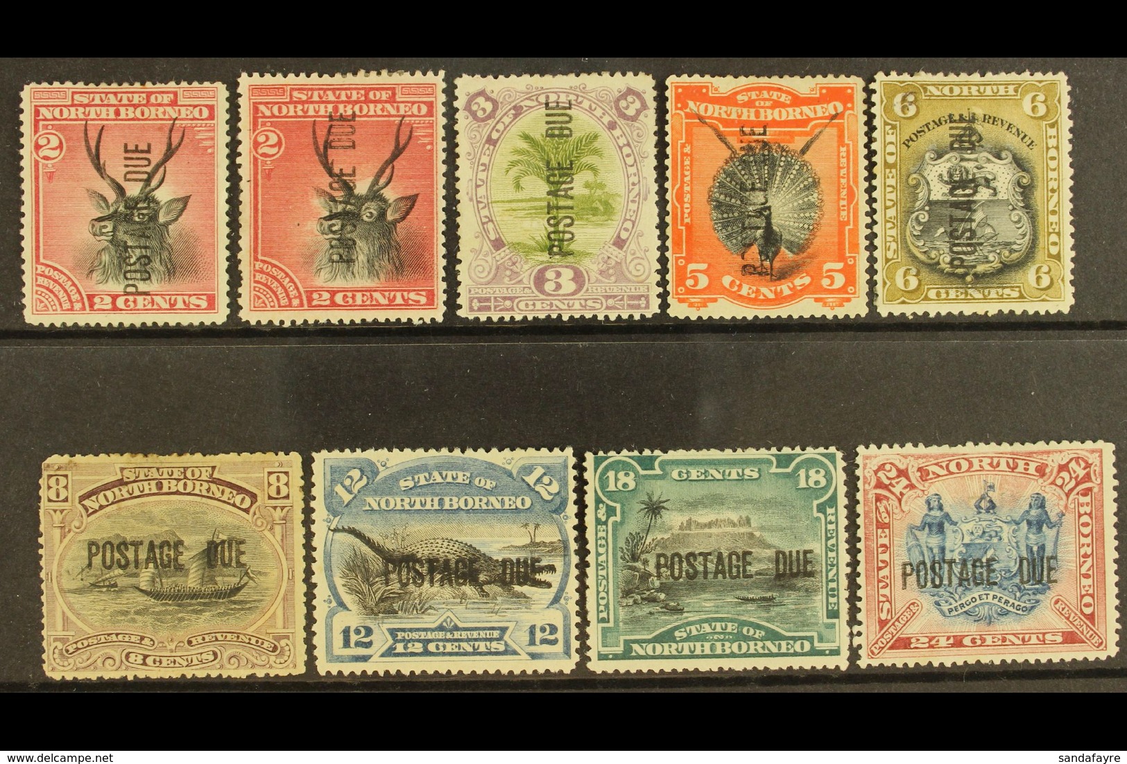 POSTAGE DUES  1895 Set Complete Incl 2c Black And Lake, SG D1/11, Very Fine And Fresh Mint (9 Stamps) For More Images, P - Nordborneo (...-1963)