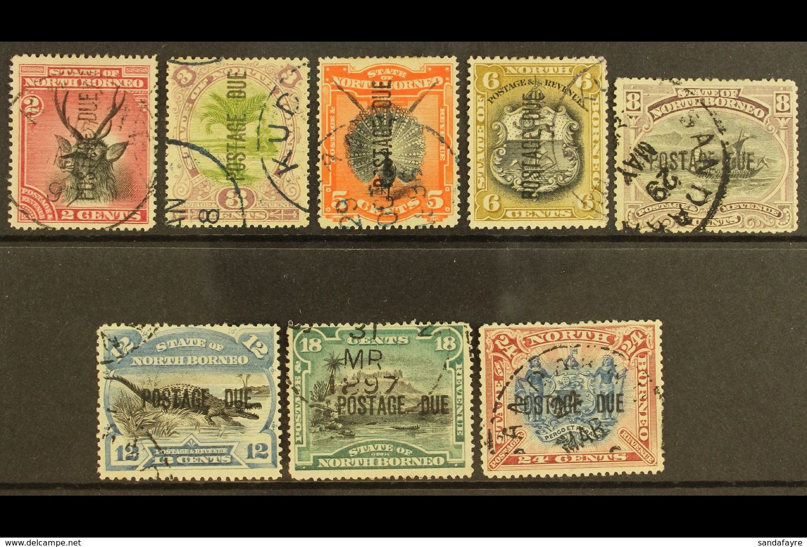 POSTAGE DUES  1895 Set Complete, SG D1/11, Very Fine And Fresh Used (8 Stamps) For More Images, Please Visit Http://www. - Nordborneo (...-1963)