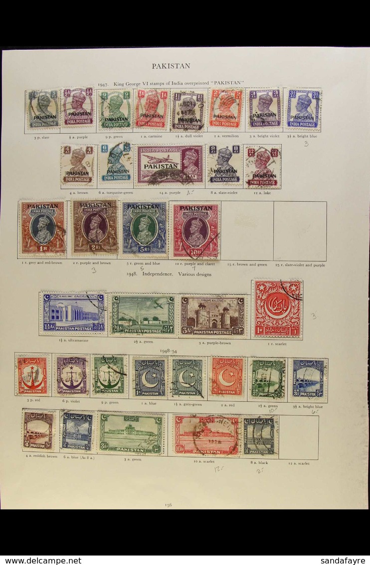 1947-54 KING GEORGE VI ISSUES  An All Different Used Collection On Printed Album Pages Which Includes 1947 Set 10a, 1948 - Pakistan