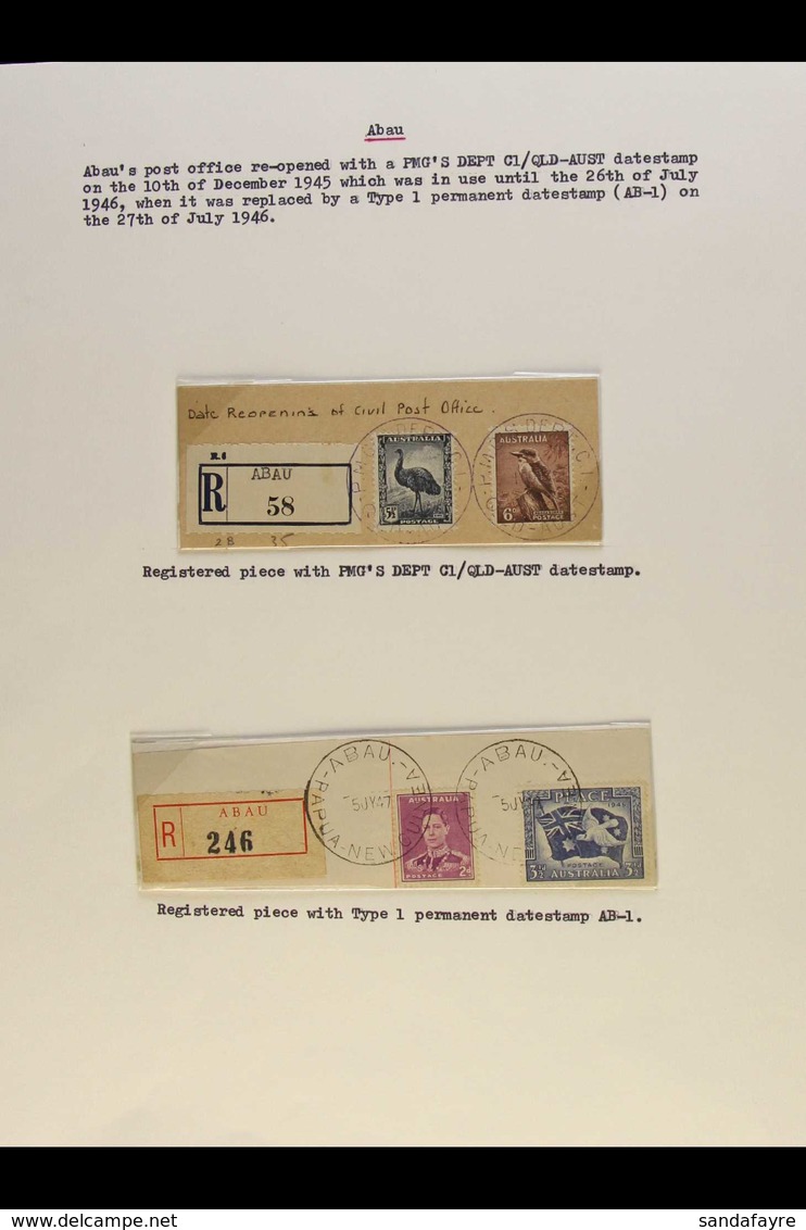 AUSTRALIA USED IN:  A Pretty Range Of Stamps Mainly On Pieces With Clear Cds's Incl. Relief, PMS Dept, Abua, Postal Dept - Papua-Neuguinea