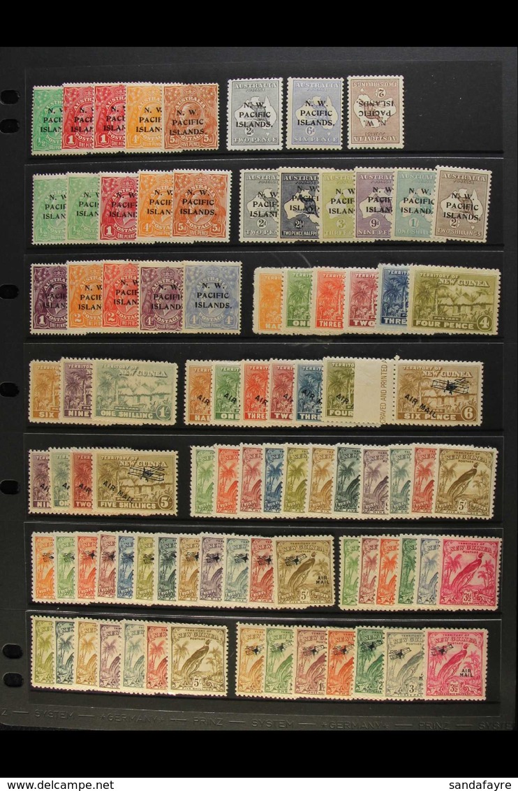 1915-34 FINE MINT COLLECTION  With N.W.P.I. Opts Incl. 1915-16 2s Inverted Watermark, 1918-22 To 2s, Heads To 4d New Col - Papua-Neuguinea