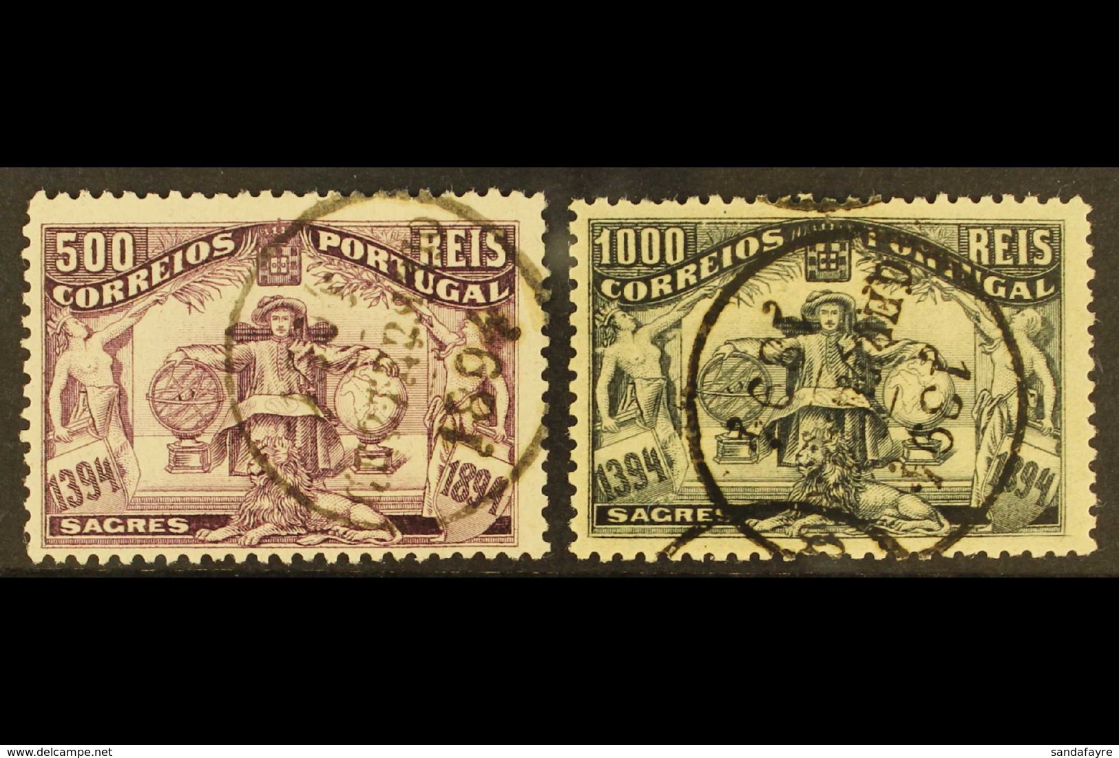 1894  500r & 1000r, Henry The Navigator Top Values, Mi 107/8, Very Fine Used (2). For More Images, Please Visit Http://w - Sonstige & Ohne Zuordnung