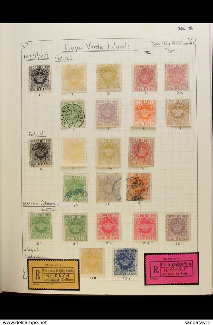 CAPE VERDE ISLANDS  1877-1972 POWERFUL ALL DIFFERENT MINT, UNUSED AND USED COLLECTION Nicely Written Up In An Album. Wit - Sonstige & Ohne Zuordnung