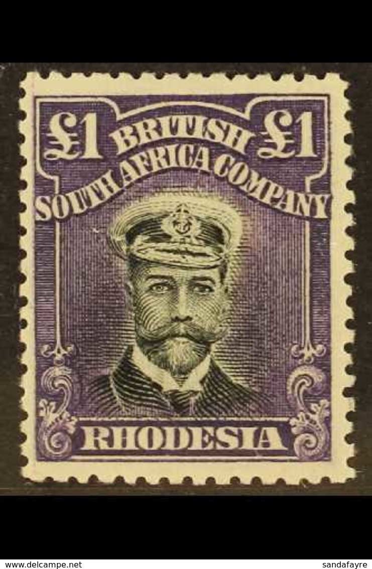 1913  £1 Black And Violet, Head Die II, Perf 14, Admiral, SG 243, Very Fine And Fresh Mint. Stunning Colour. For More Im - Sonstige & Ohne Zuordnung