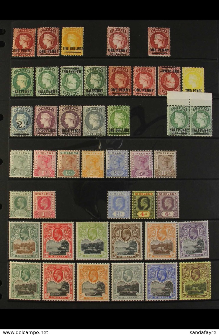 1864-1949 ATTRACTIVE MINT COLLECTION  On Stock Pages, ALL DIFFERENT, Includes 1864-80 Perf 12½ 1d Type A, 1d Type C (unu - St. Helena