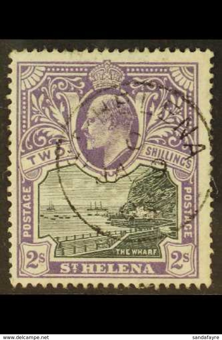 1903  2s Black & Violet, SG 60, Good Cds Used With Some Blunted Perforations (1 Stamp) For More Images, Please Visit Htt - Sainte-Hélène