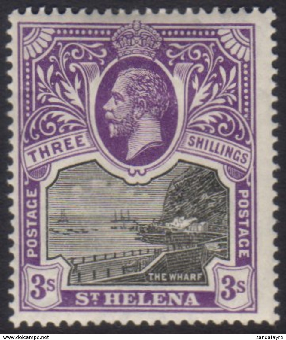 1912-16  3s Black And Violet, SG 81, Fine Mint. For More Images, Please Visit Http://www.sandafayre.com/itemdetails.aspx - St. Helena