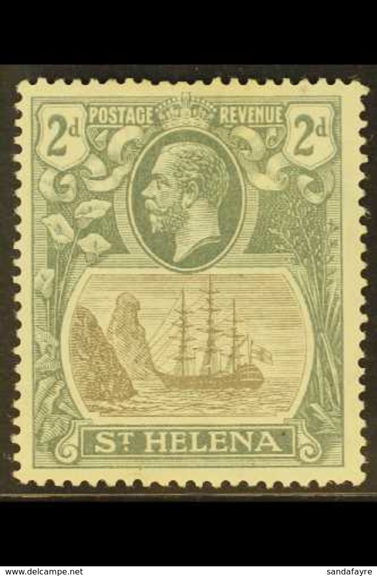 1922-37  2d Grey And Slate With "BROKEN MAINMAST" Variety, SG 100a, Fine Mint. For More Images, Please Visit Http://www. - St. Helena