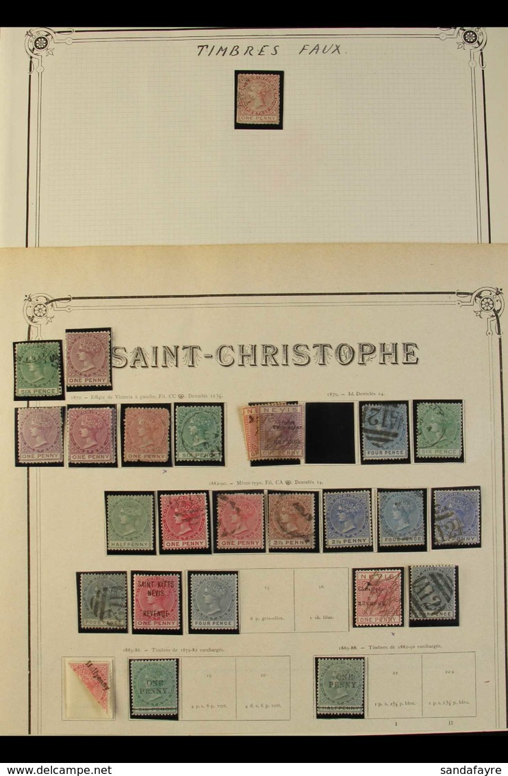 1870-88 MINT & USED COLLECTION  Includes 1870-82 Perf.12½ 1d Magenta Mint/unused X4 (few Obvious Different Shades), 6d U - St.Christopher-Nevis & Anguilla (...-1980)
