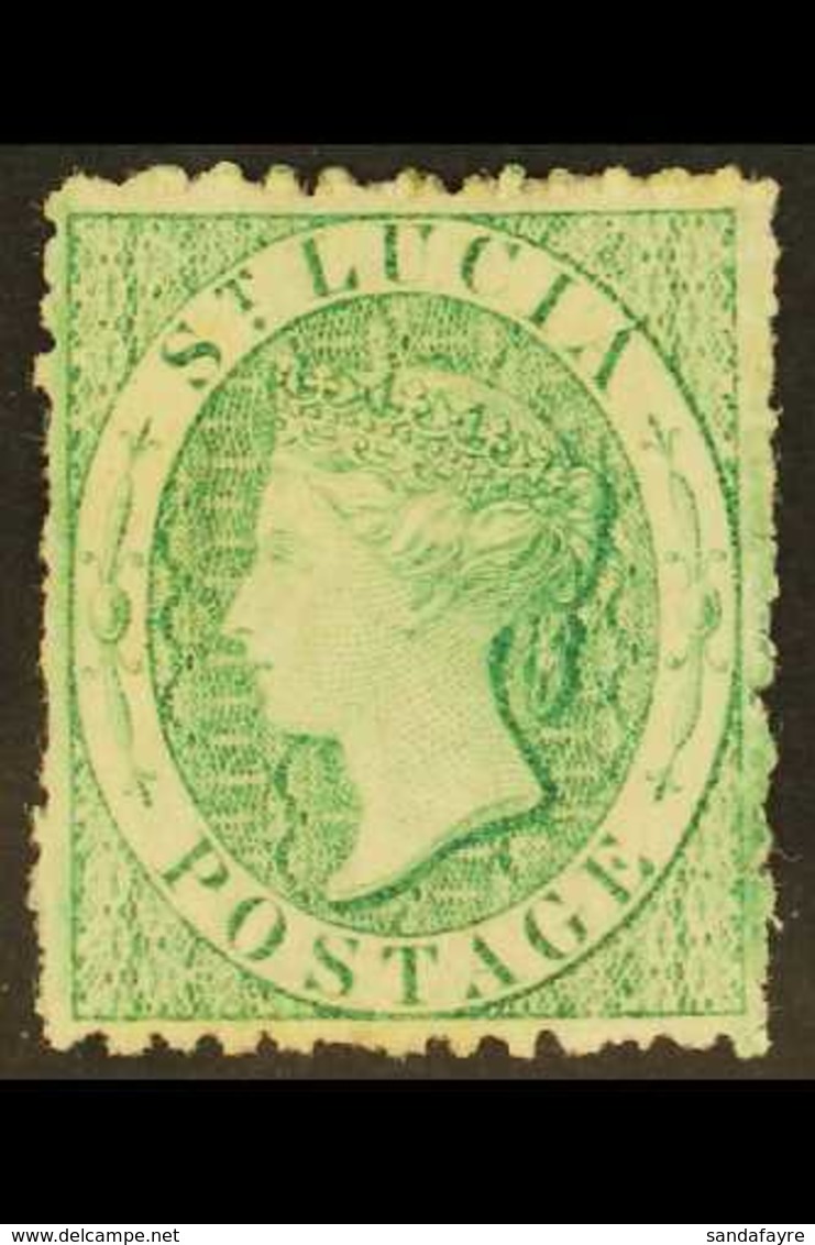 1863  (6d) Emerald-green, Watermark Crown CC, Perf 12½, SG 8, Mint.  For More Images, Please Visit Http://www.sandafayre - St.Lucia (...-1978)