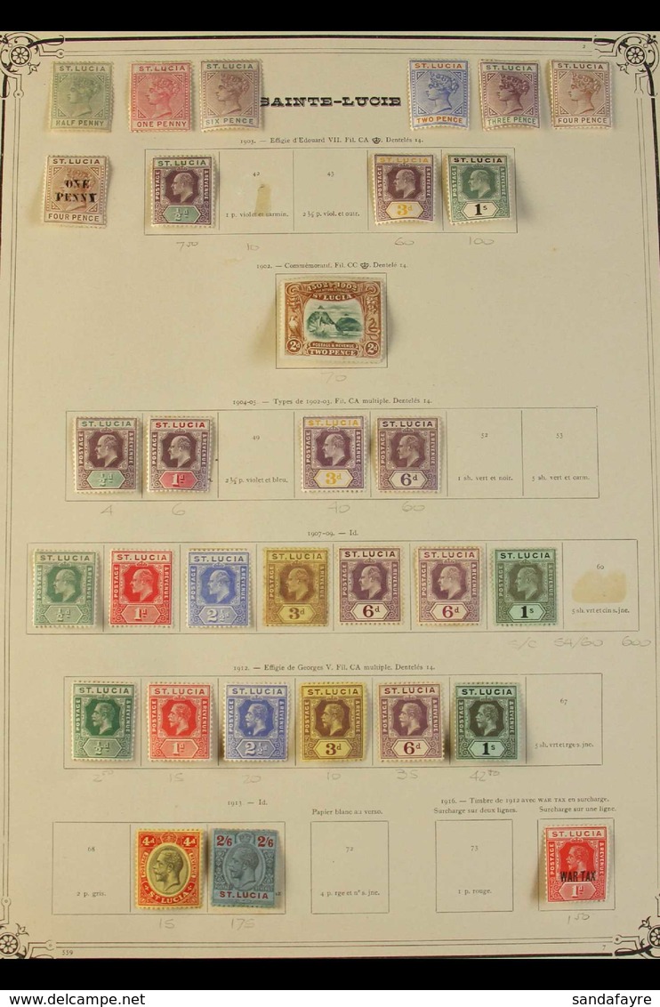1883-1935 MINT COLLECTION  On Pages, ALL DIFFERENT, Inc 1883-86 To 1d, 1891-98 To 4d, 1902-03 To 1s, 1902 2d Discovery,  - St.Lucia (...-1978)