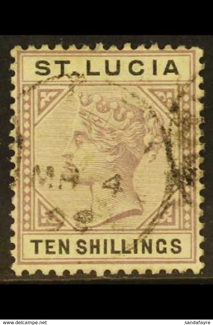 1891-98  10s Dull Mauve & Black, SG 52, Very Fine Used. For More Images, Please Visit Http://www.sandafayre.com/itemdeta - St.Lucia (...-1978)