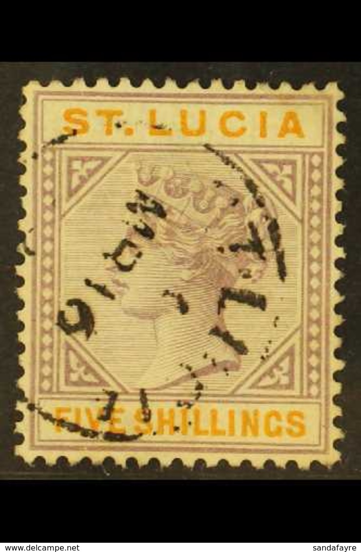 1891-98  5s Dull Mauve & Orange, SG 51, Very Fine Used. For More Images, Please Visit Http://www.sandafayre.com/itemdeta - St.Lucia (...-1978)