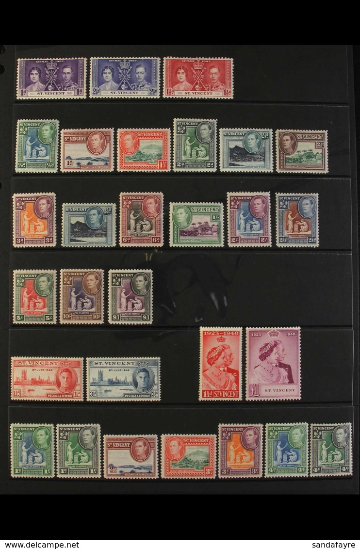 1937-1951 COMPLETE FINE MINT COLLECTION  On Stock Pages, All Different, Includes 1937-48 & 1949-52 Pictorials Sets, 1948 - St.Vincent (...-1979)