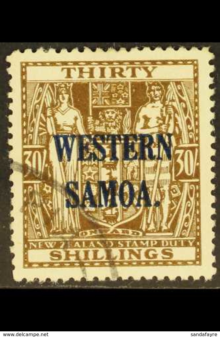 1945 - 1953  30s Brown Postal Fiscal On Wiggins Teape Paper, SG 211, Very Fine Used. Scarce Stamp. For More Images, Plea - Samoa (Staat)