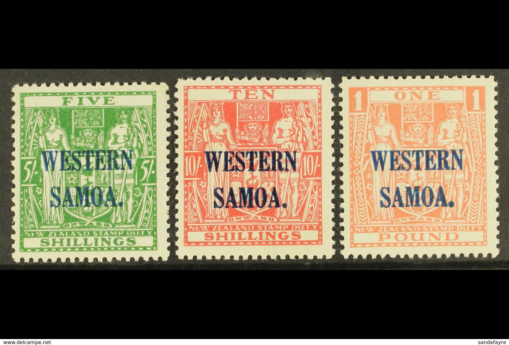 1945-46  5s, 10s And £1 Arms SG 208/210, Fine Never Hinged Mint. (3) For More Images, Please Visit Http://www.sandafayre - Samoa (Staat)
