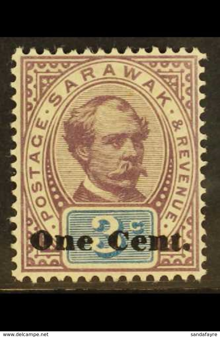 1889  1c On 3c Purple And Blue, SG 22, Very Fine Mint. For More Images, Please Visit Http://www.sandafayre.com/itemdetai - Sarawak (...-1963)