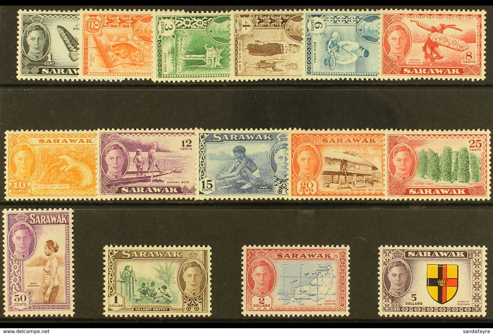 1950  Pictorial Definitive Set, SG 171/85, Never Hinged Mint (15 Stamps) For More Images, Please Visit Http://www.sandaf - Sarawak (...-1963)