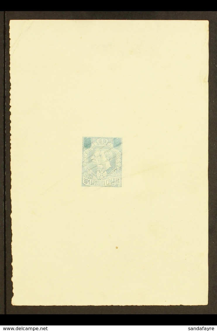 1918 IMPERF DIE PROOF  For The King Petar And Prince Alexander "Double Head" Design, As SG 194/226, With Solid Blank Val - Serbien